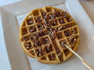 Vegan waffle with pecans at Anna's House in Ann Arbor