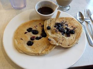 Vegan (and GF) pancakes with blueberries at Anna's House in Ann Arbor