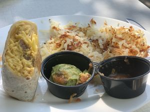 Vegan breakfast burrito. Eggs, sausage and cheese   at Anna's House in Ann Arbor