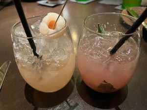 Lychee lemonade and Guava spritz at Aria Hotel - Lemongrass in Las Vegas