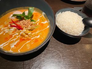 Panang curry with rice at Aria Hotel - Lemongrass in Las Vegas