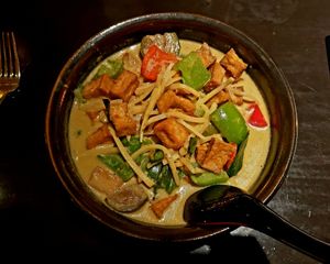 Green curry with fried tofu at Aria Hotel - Lemongrass in Las Vegas