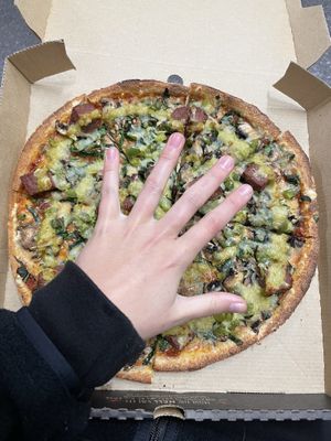 Die Pizza size 🍕🍕🍕 For the biggest option (not snack)  at Hell Pizza in Tauranga