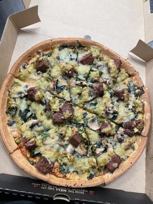 Custom vegan pizzaa  at Hell Pizza in Papamoa