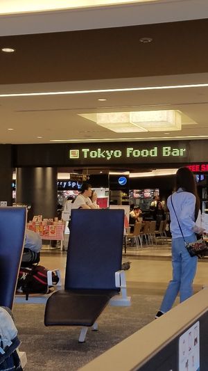 Tokyo Food Bar - T's Tantan display bottom left on table. You might miss it! at NRT - Tokyo Food Bar - T1 in Narita