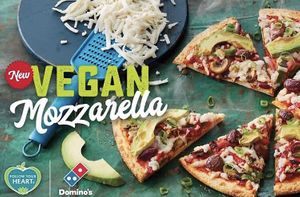Vegan mozzarella cheese on all vegan pizzas at Domino's Pizza in Berwick