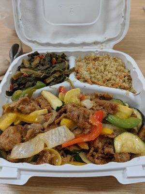 Ginger chickn at Vegan Hut Cafe in Waldorf