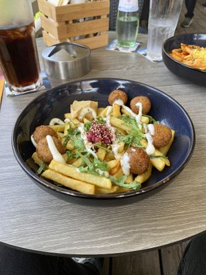 Hummus Falafel Fries  at Cafe Del Sol in Herne