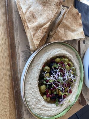 Hummus and olives  at Aloha in Leiden
