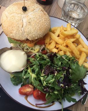Crispy fried “chicken” burger  at Aloha in Leiden
