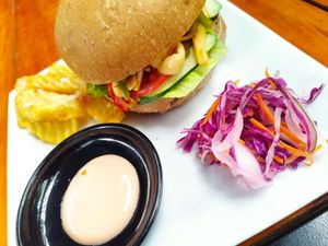 Mushrooms Burger at Secret Garden in Cat Ba