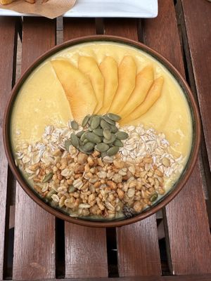 Mango smoothie bowl  at Secret Garden in Cat Ba