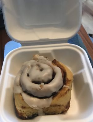 Cinnamon roll was absolutely delicious  at Chapter One Coffee Shop in Edinburgh