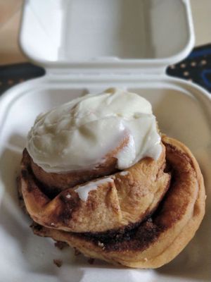 Cinnamon roll at Chapter One Coffee Shop in Edinburgh
