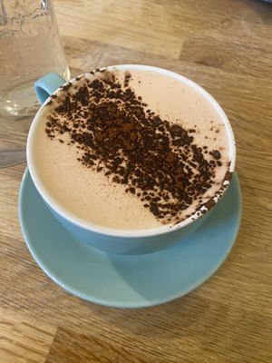 Hot chocolate  at Chapter One Coffee Shop in Edinburgh
