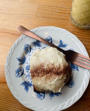 Cinnamon roll  at Chapter One Coffee Shop in Edinburgh