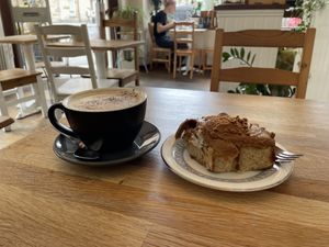 Biscoff Cinnamon Bun  at Chapter One Coffee Shop in Edinburgh