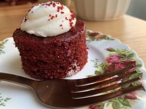 Red velvet cake   at Chapter One Coffee Shop in Edinburgh