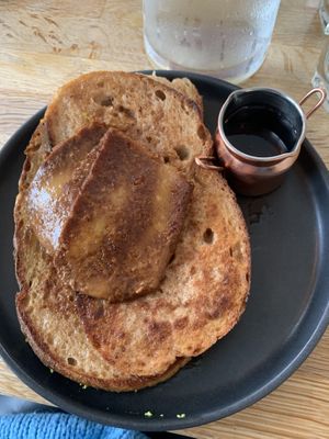 French toast and bacon  at Chapter One Coffee Shop in Edinburgh