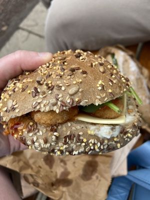 Sweet chilli “chicken” sandwich   at Chapter One Coffee Shop in Edinburgh