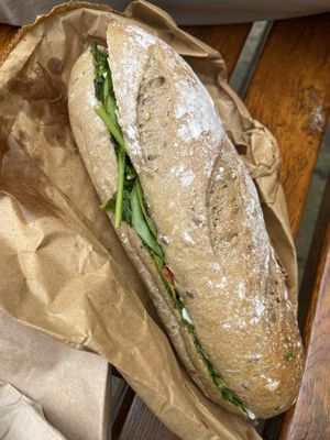 Almond pesto and mozzarella sandwich   at Chapter One Coffee Shop in Edinburgh