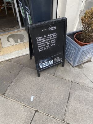 A sign   at Chapter One Coffee Shop in Edinburgh