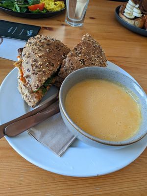 Soup and sandwich deal at Chapter One Coffee Shop in Edinburgh