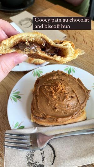 Biscoff bun and gooey Nutella croissant   at Chapter One Coffee Shop in Edinburgh
