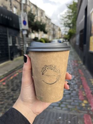 Lavender Latte to go 💜  at Chapter One Coffee Shop in Edinburgh