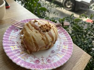 Biscoff Roll 🤍  at Chapter One Coffee Shop in Edinburgh