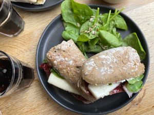Brie Sandwich with Spinach and Cranberries   at Chapter One Coffee Shop in Edinburgh