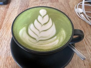 Matcha Lattee  at Chapter One Coffee Shop in Edinburgh
