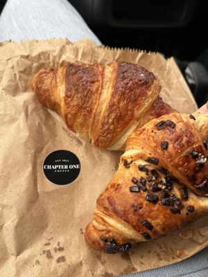Croissants (Raspberry and Nutella)  at Chapter One Coffee Shop in Edinburgh