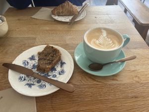 Unbelievable homemade flapjack  at Chapter One Coffee Shop in Edinburgh
