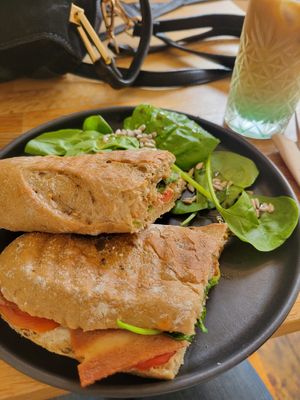 Bakon sandwich at Chapter One Coffee Shop in Edinburgh