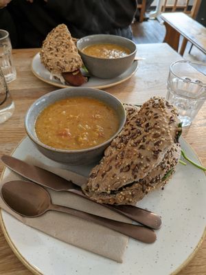 Soup+sandwich at Chapter One Coffee Shop in Edinburgh