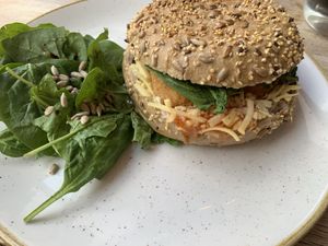 Vegan chicken sandwich   at Chapter One Coffee Shop in Edinburgh