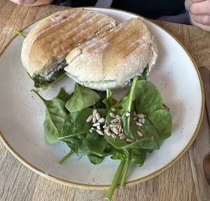 Almond cheese, pesto sandwich   at Chapter One Coffee Shop in Edinburgh