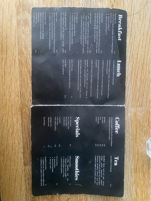 Menu as of June 2026   at Chapter One Coffee Shop in Edinburgh