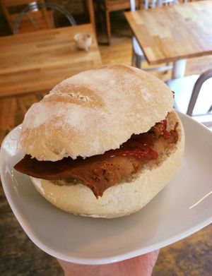 Vegan Bacon Roll at Chapter One Coffee Shop in Edinburgh
