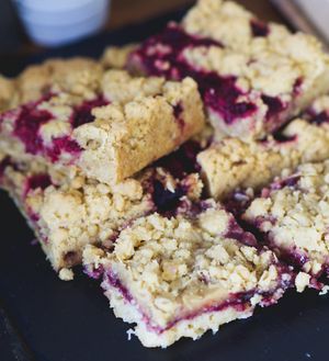 Raspberry crumble bake at Chapter One Coffee Shop in Edinburgh