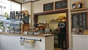 Shop counter at Chapter One Coffee Shop in Edinburgh
