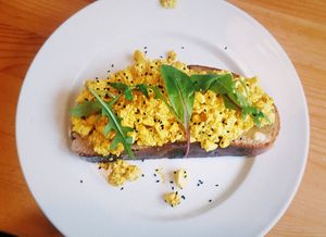 Scrambled Tofu on Toast at Chapter One Coffee Shop in Edinburgh