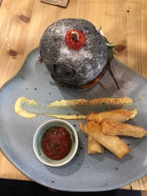 Vegan Burger. Excellent. (Soft style). Delicious and tasty bread.  at Odacova in Barcelona