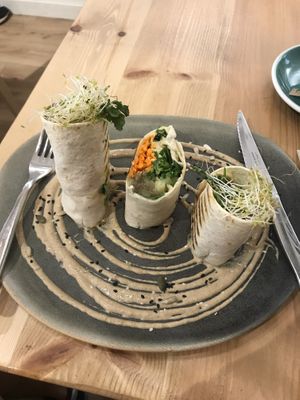 Hummus wrap at Odacova in Barcelona