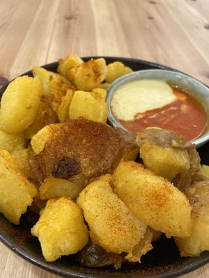 Vegan potato and dip at Odacova in Barcelona