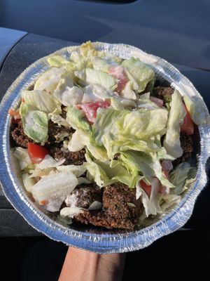 Falafel salad  at Falafel's Drive In in San Jose