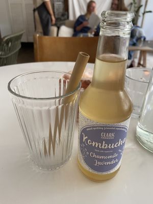 Lavender-camomille kombucha: very tasty  at Plenty in The Hague