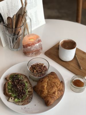 Breakfast platter + pumpkin spice choco latte  at Plenty in The Hague