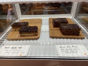 Pastries in fridge  at Plenty in The Hague